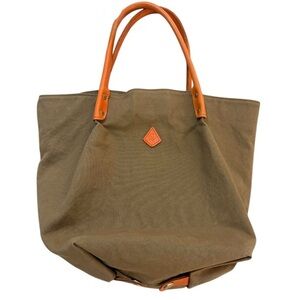 Kissora Eterno Canvas & Leather Tote Bag – Made in Japan – Brown / Orange